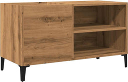 vidaXL - Platenkast - 84,5x38x48 - cm - bewerkt - hout - artisanaal - eikenkleur