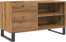 vidaXL - Platenkast - 84,5x38x48 - cm - bewerkt - hout - artisanaal - eikenkleur