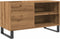 vidaXL - Platenkast - 84,5x38x48 - cm - bewerkt - hout - artisanaal - eikenkleur