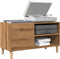 vidaXL - Platenkast - 84,5x38x48 - cm - bewerkt - hout - artisanaal - eikenkleur