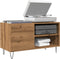 vidaXL - Platenkast - 84,5x38x48 - cm - bewerkt - hout - artisanaal - eikenkleur