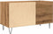vidaXL - Platenkast - 84,5x38x48 - cm - bewerkt - hout - artisanaal - eikenkleur