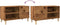 vidaXL - Platenkast - 84,5x38x48 - cm - bewerkt - hout - artisanaal - eikenkleur
