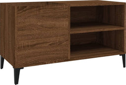 vidaXL - Platenkast - 84,5x38x48 - cm - bewerkt - hout - bruin - eikenkleur