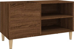 vidaXL - Platenkast - 84,5x38x48 - cm - bewerkt - hout - bruin - eikenkleur