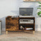 vidaXL - Platenkast - 84,5x38x48 - cm - bewerkt - hout - gerookt - eikenkleurig