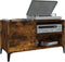 vidaXL - Platenkast - 84,5x38x48 - cm - bewerkt - hout - gerookt - eikenkleurig