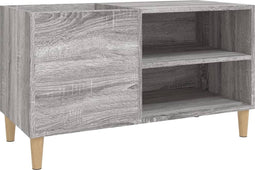 vidaXL - Platenkast - 84,5x38x48 - cm - bewerkt - hout - grijs - sonoma - eikenkleurig
