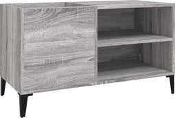 vidaXL - Platenkast - 84,5x38x48 - cm - bewerkt - hout - grijs - sonoma - eikenkleurig
