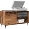 vidaXL - Platenkast - 84,5x38x48 - cm - bewerkt - hout - oud - houtkleurig
