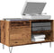 vidaXL - Platenkast - 84,5x38x48 - cm - bewerkt - hout - oud - houtkleurig