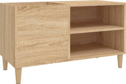 vidaXL - Platenkast - 84,5x38x48 - cm - bewerkt - hout - sonoma - eikenkleurig