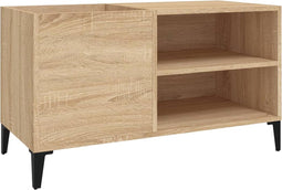 vidaXL - Platenkast - 84,5x38x48 - cm - bewerkt - hout - sonoma - eikenkleurig