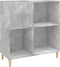 vidaXL - Platenkast - 84,5x38x89 - cm - bewerkt - hout - betongrijs