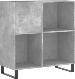 vidaXL - Platenkast - 84,5x38x89 - cm - bewerkt - hout - betongrijs