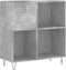 vidaXL - Platenkast - 84,5x38x89 - cm - bewerkt - hout - betongrijs