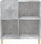 vidaXL - Platenkast - 84,5x38x89 - cm - bewerkt - hout - betongrijs