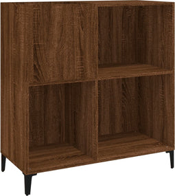 vidaXL - Platenkast - 84,5x38x89 - cm - bewerkt - hout - bruin - eikenkleur