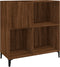 vidaXL - Platenkast - 84,5x38x89 - cm - bewerkt - hout - bruin - eikenkleur