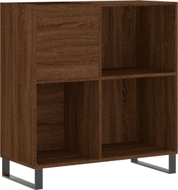 vidaXL - Platenkast - 84,5x38x89 - cm - bewerkt - hout - bruin - eikenkleur