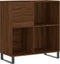 vidaXL - Platenkast - 84,5x38x89 - cm - bewerkt - hout - bruin - eikenkleur