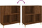 vidaXL - Platenkast - 84,5x38x89 - cm - bewerkt - hout - bruin - eikenkleur