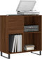 vidaXL - Platenkast - 84,5x38x89 - cm - bewerkt - hout - bruin - eikenkleur