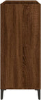 vidaXL - Platenkast - 84,5x38x89 - cm - bewerkt - hout - bruin - eikenkleur