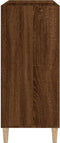 vidaXL - Platenkast - 84,5x38x89 - cm - bewerkt - hout - bruin - eikenkleur