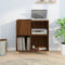 vidaXL - Platenkast - 84,5x38x89 - cm - bewerkt - hout - bruin - eikenkleur