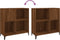 vidaXL - Platenkast - 84,5x38x89 - cm - bewerkt - hout - bruin - eikenkleur