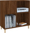 vidaXL - Platenkast - 84,5x38x89 - cm - bewerkt - hout - bruin - eikenkleur
