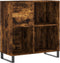 vidaXL - Platenkast - 84,5x38x89 - cm - bewerkt - hout - gerookt - eikenkleurig