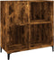 vidaXL - Platenkast - 84,5x38x89 - cm - bewerkt - hout - gerookt - eikenkleurig