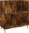 vidaXL - Platenkast - 84,5x38x89 - cm - bewerkt - hout - gerookt - eikenkleurig