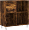 vidaXL - Platenkast - 84,5x38x89 - cm - bewerkt - hout - gerookt - eikenkleurig