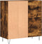 vidaXL - Platenkast - 84,5x38x89 - cm - bewerkt - hout - gerookt - eikenkleurig