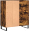 vidaXL - Platenkast - 84,5x38x89 - cm - bewerkt - hout - gerookt - eikenkleurig
