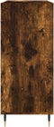 vidaXL - Platenkast - 84,5x38x89 - cm - bewerkt - hout - gerookt - eikenkleurig