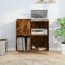 vidaXL - Platenkast - 84,5x38x89 - cm - bewerkt - hout - gerookt - eikenkleurig