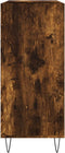 vidaXL - Platenkast - 84,5x38x89 - cm - bewerkt - hout - gerookt - eikenkleurig