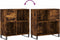 vidaXL - Platenkast - 84,5x38x89 - cm - bewerkt - hout - gerookt - eikenkleurig
