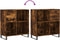 vidaXL - Platenkast - 84,5x38x89 - cm - bewerkt - hout - gerookt - eikenkleurig