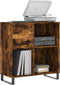 vidaXL - Platenkast - 84,5x38x89 - cm - bewerkt - hout - gerookt - eikenkleurig