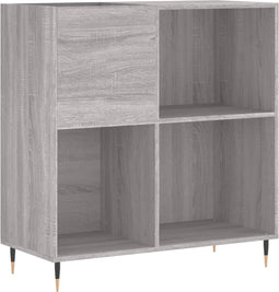 vidaXL - Platenkast - 84,5x38x89 - cm - bewerkt - hout - grijs - sonoma - eikenkleurig