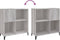 vidaXL - Platenkast - 84,5x38x89 - cm - bewerkt - hout - grijs - sonoma - eikenkleurig
