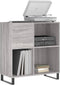 vidaXL - Platenkast - 84,5x38x89 - cm - bewerkt - hout - grijs - sonoma - eikenkleurig