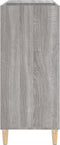 vidaXL - Platenkast - 84,5x38x89 - cm - bewerkt - hout - grijs - sonoma - eikenkleurig