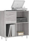 vidaXL - Platenkast - 84,5x38x89 - cm - bewerkt - hout - grijs - sonoma - eikenkleurig