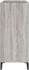 vidaXL - Platenkast - 84,5x38x89 - cm - bewerkt - hout - grijs - sonoma - eikenkleurig